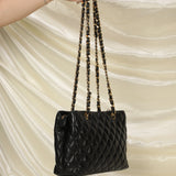 Chanel Lambskin Quilted Chain Shopper Tote