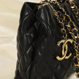 Chanel Lambskin Quilted Chain Shopper Tote