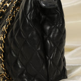 Chanel Lambskin Quilted Chain Shopper Tote