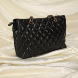 Chanel Lambskin Quilted Chain Shopper Tote