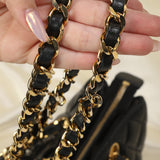 Chanel Lambskin Quilted Chain Shopper Tote