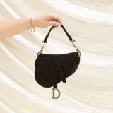 Extremely Rare Dior Satin Crystal Mini Saddle