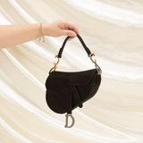 Extremely Rare Dior Satin Crystal Mini Saddle