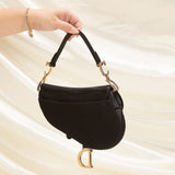 Extremely Rare Dior Satin Crystal Mini Saddle