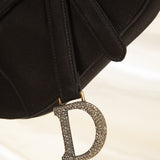 Extremely Rare Dior Satin Crystal Mini Saddle