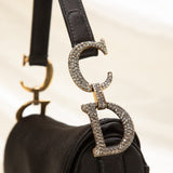 Extremely Rare Dior Satin Crystal Mini Saddle