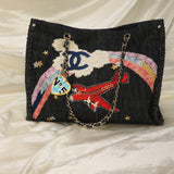 Extremely Rare Limited Edition Chanel Denim Embroidered Tote
