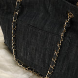 Extremely Rare Limited Edition Chanel Denim Embroidered Tote