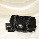 Chanel Velvet Checkered Chain Flap Bag