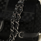 Chanel Velvet Checkered Chain Flap Bag