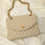 Chanel Lambskin Beige Half Flap