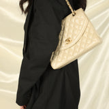 Chanel Lambskin Beige Half Flap