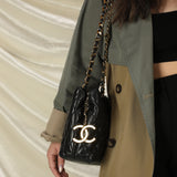 Chanel Lambskin Quilted Chain Shopper Tote