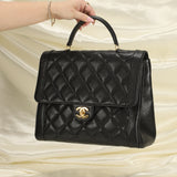 Chanel Caviar Top Handle Flap Bag