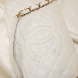 Chanel White Caviar Pochette
