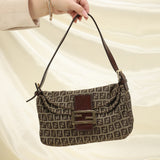 Rare Fendi Zucchino Double Flap Baguette