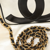 Chanel Lambskin Black and White Chain Crossbody