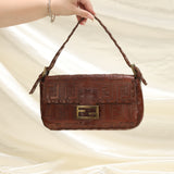 Extremely Rare Fendi Embossed Zucca Leather Baguette