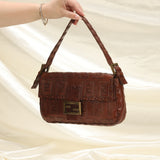 Extremely Rare Fendi Embossed Zucca Leather Baguette