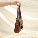 Extremely Rare Fendi Embossed Zucca Leather Baguette