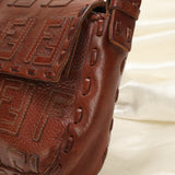 Extremely Rare Fendi Embossed Zucca Leather Baguette