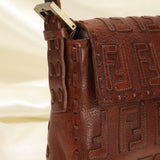 Extremely Rare Fendi Embossed Zucca Leather Baguette