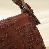 Extremely Rare Fendi Embossed Zucca Leather Baguette