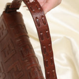 Extremely Rare Fendi Embossed Zucca Leather Baguette