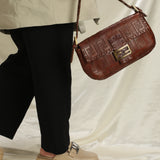 Extremely Rare Fendi Embossed Zucca Leather Baguette