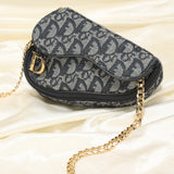 Dior Mini Saddle Pouch on Chain