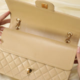 Chanel Lambskin Medium Beige Classic Flap