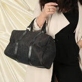 Dior Embossed Suede Boston Bag