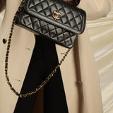 Chanel Lambskin Turnlock Shoulder Bag With Pouch