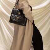 Extremely Rare Chanel Lambskin Double Turnlock Shoulder Bag