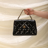 Extremely Rare Chanel Patent Chain Top Handle