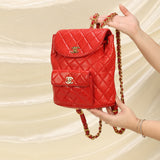 Extremely Rare Chanel Lambskin Double Turnlock Backpack