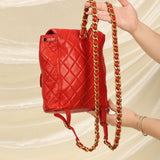 Extremely Rare Chanel Lambskin Double Turnlock Backpack