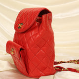 Extremely Rare Chanel Lambskin Double Turnlock Backpack
