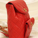 Extremely Rare Chanel Lambskin Double Turnlock Backpack
