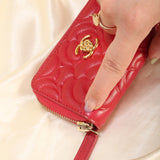 Chanel Caviar Camellia Mini Coin Wallet