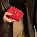 Chanel Caviar Camellia Mini Coin Wallet