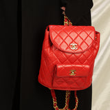 Extremely Rare Chanel Lambskin Double Turnlock Backpack