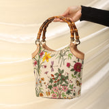 Gucci Floral Bamboo Tote