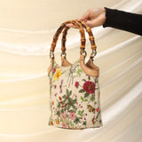 Gucci Floral Bamboo Tote