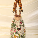 Gucci Floral Bamboo Tote