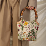Gucci Floral Bamboo Tote