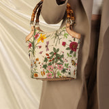 Gucci Floral Bamboo Tote