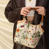 Gucci Floral Bamboo Tote