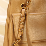 Chanel Caviar Double Sided Turnlock Tote