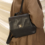 Chanel Caviar Turnlock Backpack